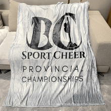 50*60inch polyester soft flannel fleece character print custom logo sports cheer blanket